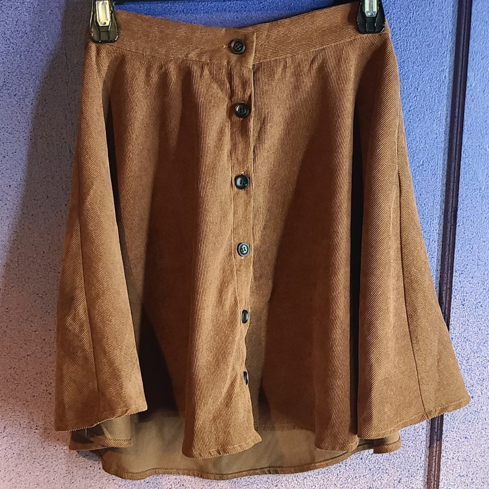 Fall Brown/Orange Button Down Skirt